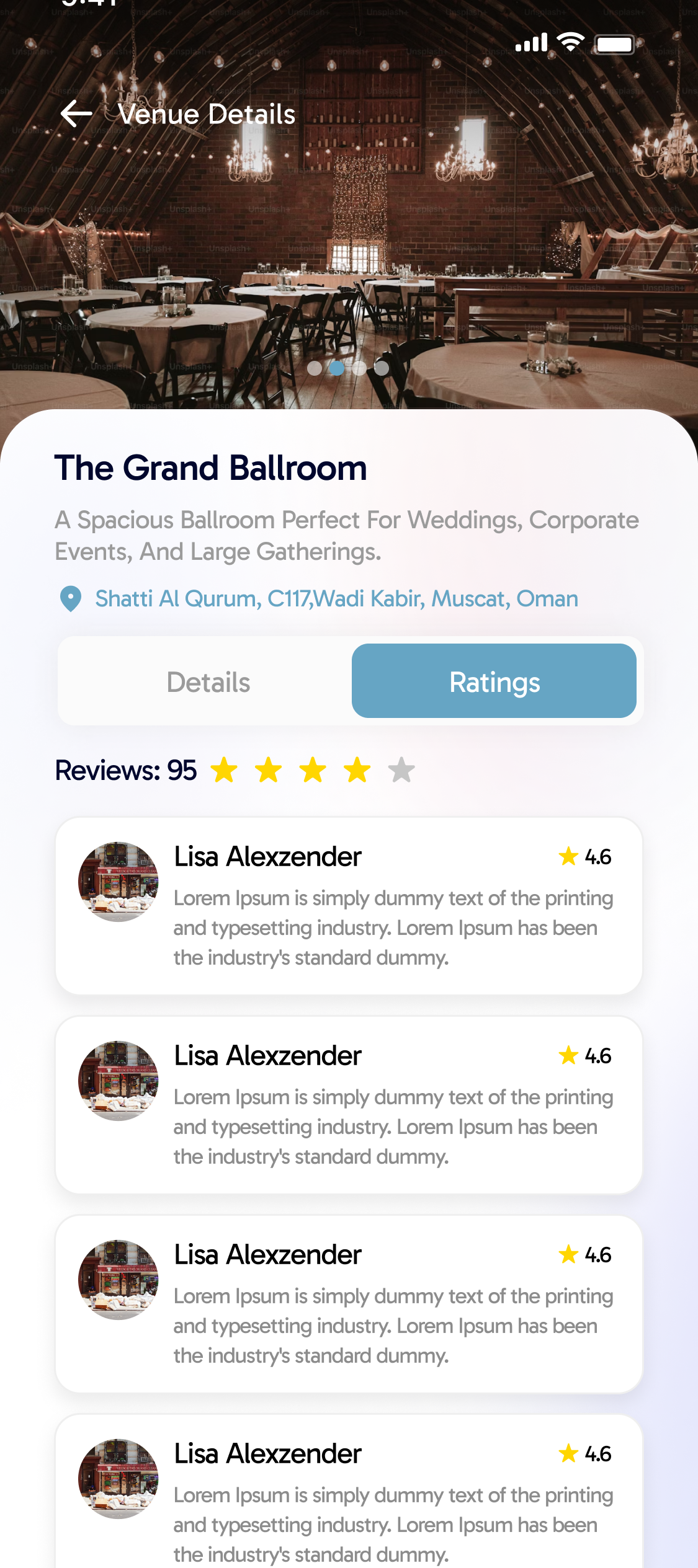 Venue Details Interface